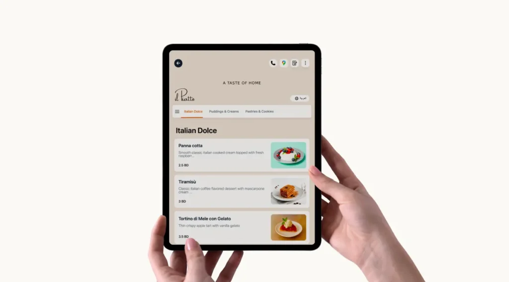 Digital Tablet Menu