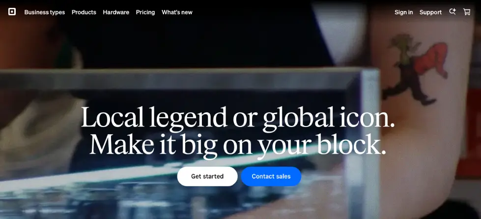 Square POS website desktop screenshot