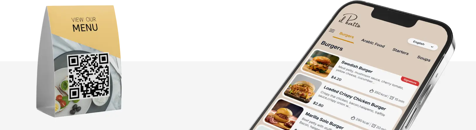 Restaurant table qr code stand for guest to scan the qr code to view the digtital menu.